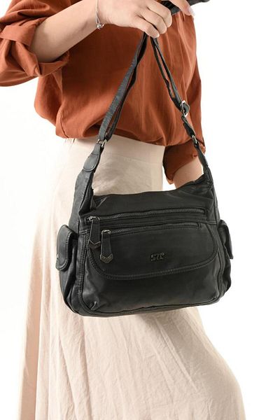 Baginn Geantă de damă cu curele încrucișate din piele vegană 25*20 cm buzunare multiple