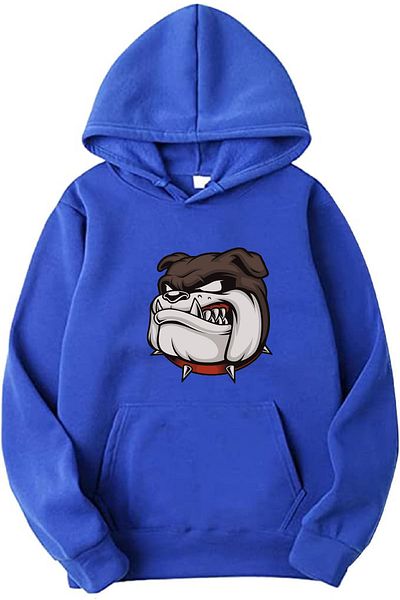 makiteks Hanorac supradimensionat cu glugă unisex cu buzunar cangur Bulldog04