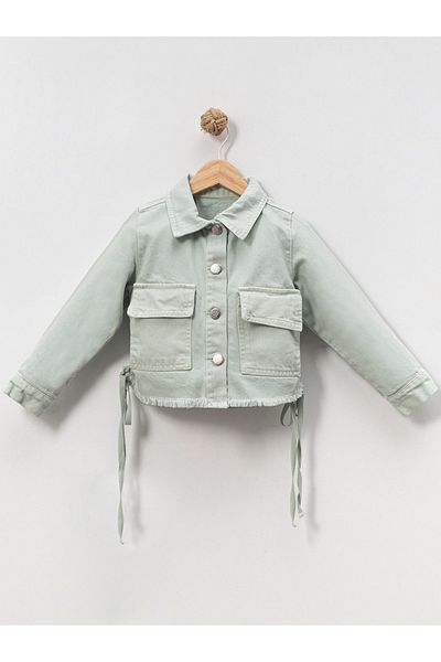 MixMax Bebe Girl's Crop Model Raw Denim Jacket