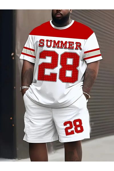 bellanova Men Summer Fashion Two Piece Set - Number Jersey Printed Short Sleeve