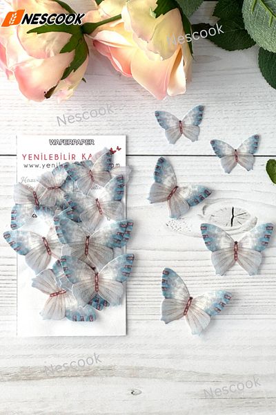 nescook Ready Cut 21 Pieces Edible Butterfly Paper (Wafer Paper)
