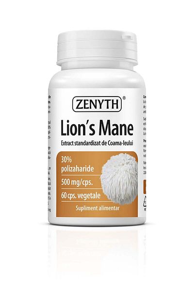 ZENYTH Lions Mane, 60 Capsules, Lion's Mane Mushroom Extract, Supports The Nervous System, Brain Activity