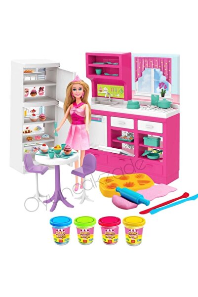 Oyuncakhane لعبة مطبخ ليندا + مجموعة صلصال مكونة من 4 ألوان مجموعة مطبخ ليندا...