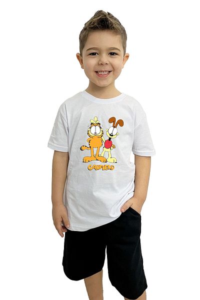 yudemia Garfield Printed Children's T-Shirt and Shorts Set |   100% Cotton, Stylish and Comfortable