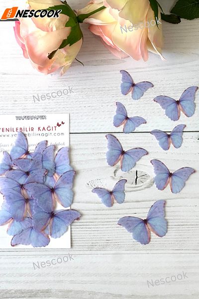nescook 21 Pieces of Ready Cut Butterflies Edible Butterfly Paper (Wafer Paper)