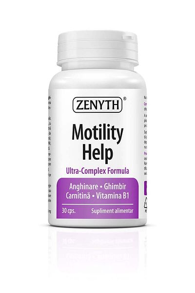 ZENYTH Motility Help, 30 Capsules, Digestion, Intestinal Motility, Artichoke, Ginger, Carnitine, Vit B1