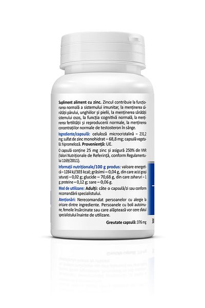ZENYTH Zinc 25, 30 Capsules, Immunity, Bone System, Skin, Hair And Nails,