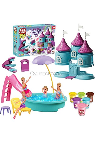 Oyuncakhane Oyuncak Havuz Kaydıraklı + Peri Şatosu Hamur Oyunu Akseauarlı Evc...