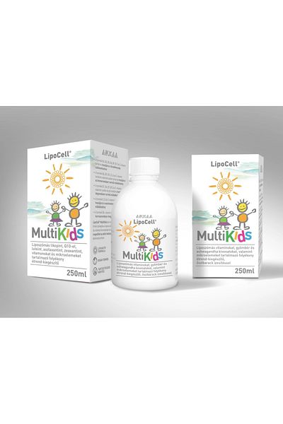 ZENYTH Lipocell Multikids Liquid Food Supplement With Peach Flavor, Liposomal Multivitamins (250 ML)