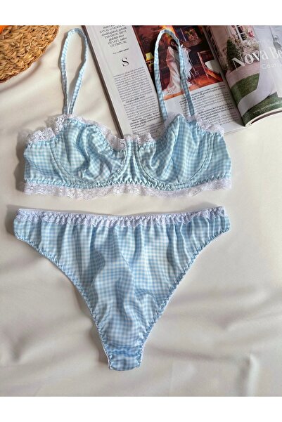 İNKO İÇ GİYİM Σατέν Underwire Σετ στρινγκ σουτιέν