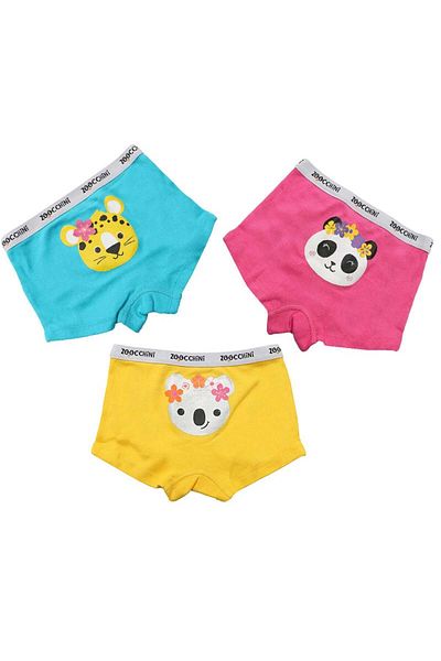 OEM Organic Cotton Boxers For Girls, Zoocchini Flower Power, 5-6 Years - Set Of 3 Pieces