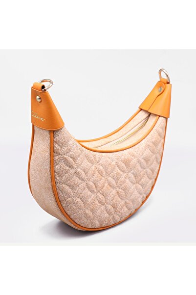 Uderra Leather Uderra Orange Quilted Genuine Leather Shoulder Bag-S1Km0005
