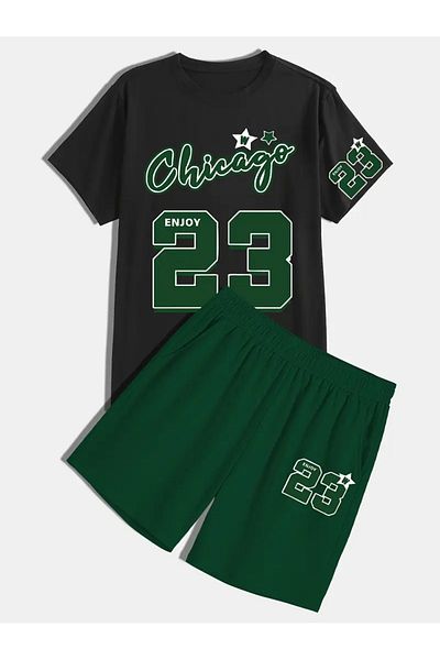 bellanova Men Summer Fashion Two Piece Set - Number Jersey Printed Short Sleeve