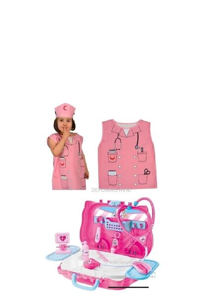 Oyuncakhane Evcilik Oyun Doktor Bavulum Seti Doktor Çantası Doktor Yeleği Mes...