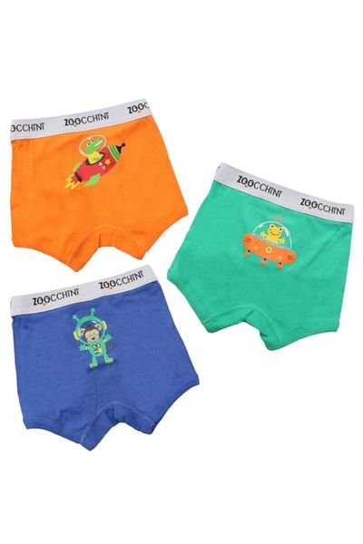 OEM Organic Cotton Boxers For Boys, Space Force, 5-6 Years - Set Of 3 Pieces