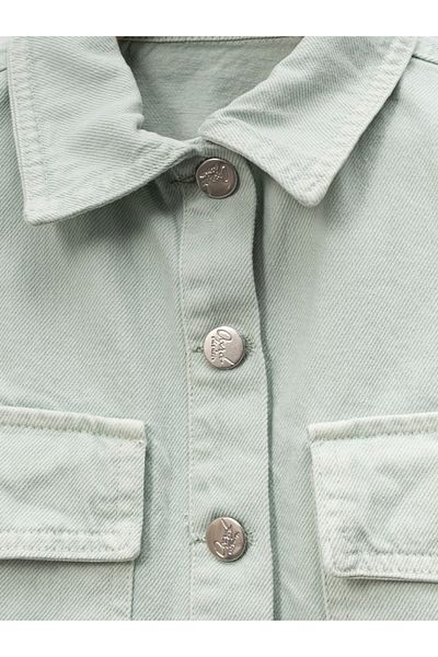 MixMax Bebe Girl's Crop Model Raw Denim Jacket