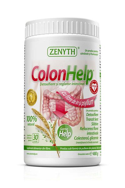 ZENYTH Colonhelp, 480 G, Σκόνη, Αποτοξινωτικό και Ρυθμιστικό του Εντέρου, Αδυνάτισμα,