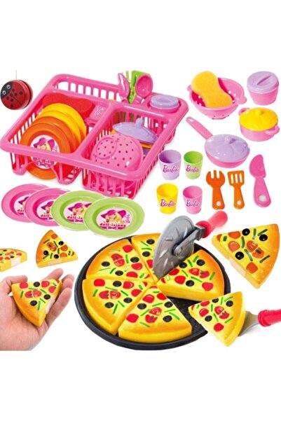 Oyuncakhane Oyuncak Bulaşıklık Bardak Tabak Tencere Set + Oyuncak Pizza Kesme...