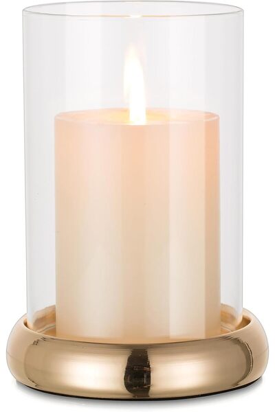 ASR Şeffaf Silindir Cam Mumluk Yemek Masası Sehpa Süsleme Dekoratif Düğün Niş...