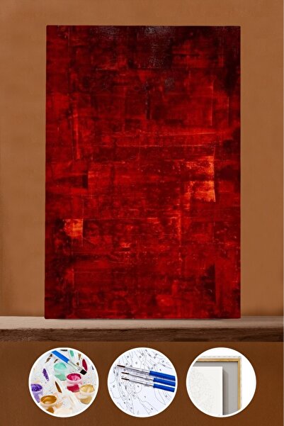 Pastelya Sayılarla Boyama Seti Çerçeveli Kasnaklı Aşk Kırmızıdır 40x50 cm