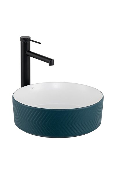 LENA TEZGAHÜSTÜ LAVABO (MAT YEŞİL-BEYAZ) E-W5002YB