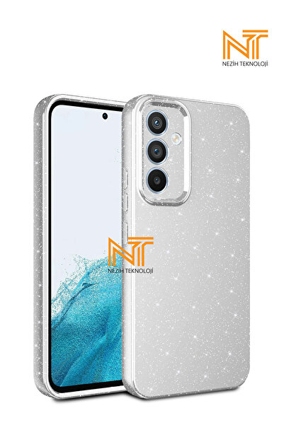 Nezih Case Samsung Galaxy A16 Compatible Camera Protected Silvery Colorful Shiny Luxury Cotton Cover