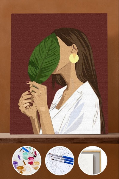 Pastelya Sayılarla Boyama Seti Çerçeveli Kasnaklı Utangaç 60 x 75 cm