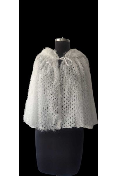 MODA NUR Pelerina Bolero, Bolero cu glugă, Pelerina albă, Pelerina de mireasă