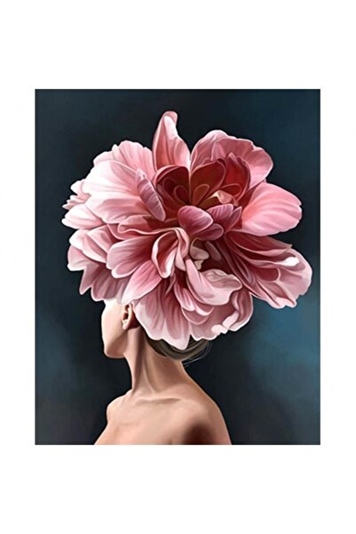 Pastelya Sayılarla Boyama Seti Çerçeveli Kasnaklı Kadınlar Çiçektir 14 40 x 5...