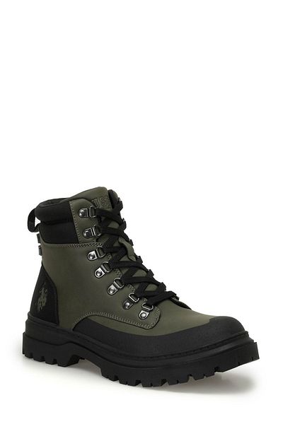 U.S. Polo Assn. Ανδρικές Cool Comfort Biker Αντιολισθητικές Χακί Χειμερινές Μπότες - Ανδρικές Χειμερινές Μπότες