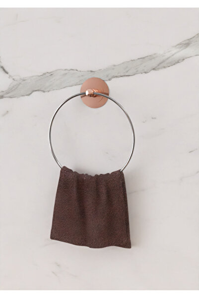 Egem Home Güçlü Yapışkanlı Garantili Rose Gold Halka Havluluk Havlu Asacağı