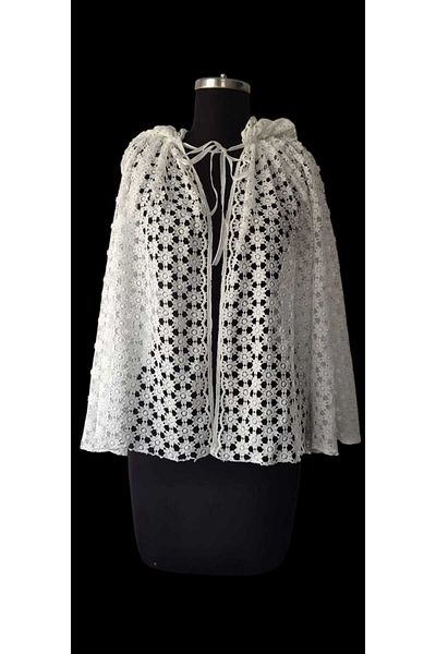 MODA NUR Pelerina Bolero, Bolero cu glugă, Pelerina albă, Pelerina de mireasă