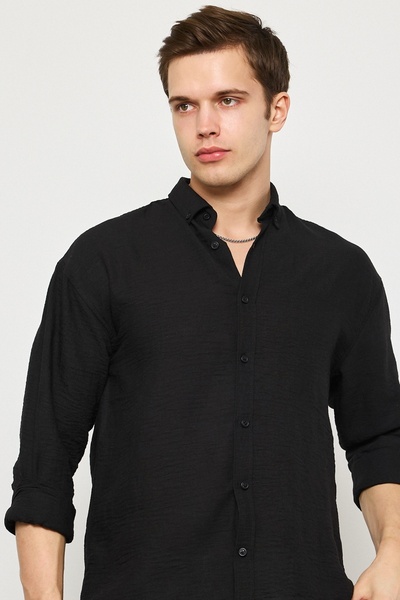 MADZEYMODA Premium Men's Black Shirt Ls-19832