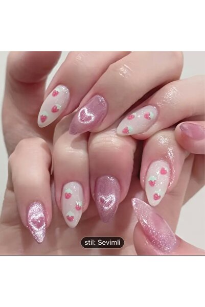 Accessories Vanilla Avenue Pembe Badem Sevimli Çilek Detaylı Kendinden Yapışk...