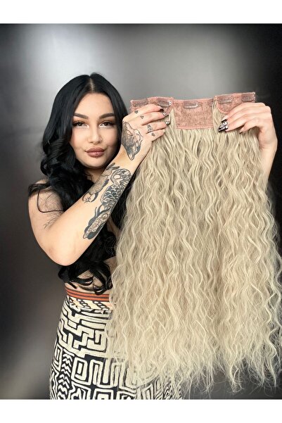 Suzan Peruk Afro dalgalı Yarımay çıtçıt ve 2 yan hediyesi 70 cm uzunlukta