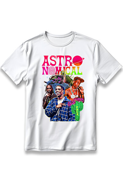 EZG Business Tricou cu imprimeu model Travis Scott, 100% bumbac, tricou lung ...