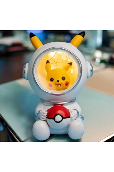 VEYORA Pokemon Astronot Pikachu Dekoratif Biblo Gece Lambası
