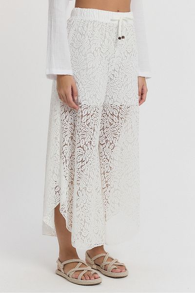Heaven Ephesus Women's Trousers - Lacy Leaf Pattern Shalwar Trousers - 2140