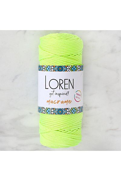 Kuzgun Online Shop Loren Macrame Neon Yellow Hand Knitting Lanyard - L114