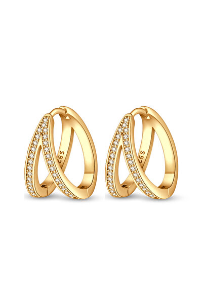 Choice أقراط PAE020-2 الكلاسيكية المصنوعة من الفضة عيار 925 والمزينة بالنجوم ...