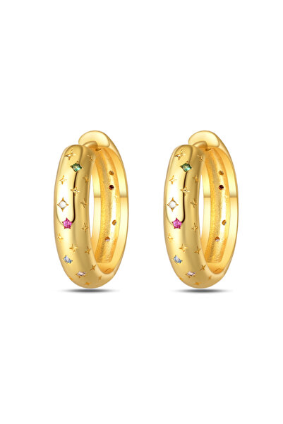 Choice أقراط PAE205-2 الكلاسيكية المصنوعة من الفضة عيار 925 والمزينة بالنجوم ...