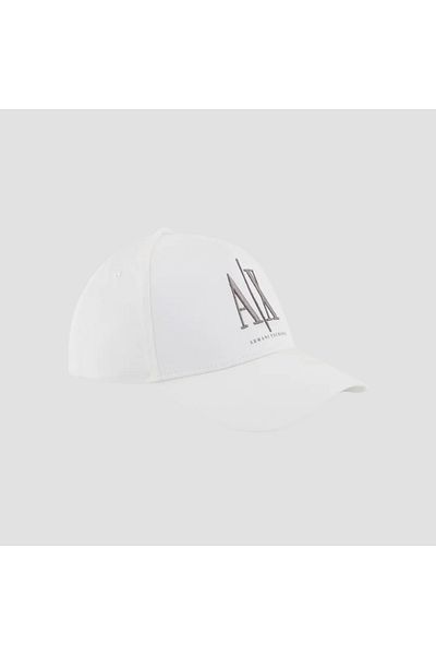 Armani Exchange Men's Visor Adjustable Breathable Fabric White Sports Cap with Logo on Front Xm 000811   Af13343-U0009
