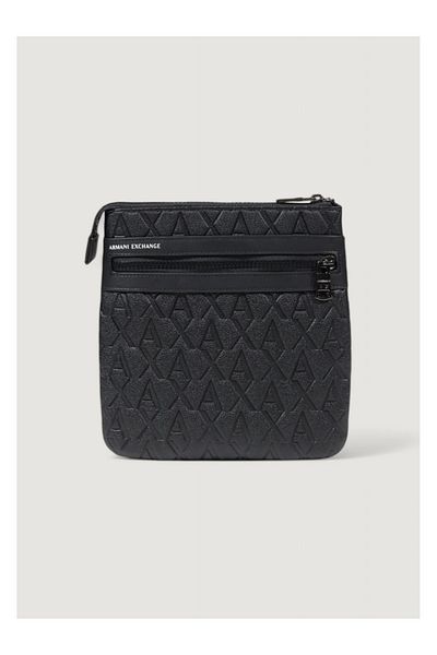 Armani Exchange Adjustable Men's Shoulder Bag with Ax Logo Black Zipper