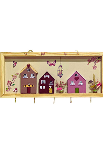 Home El yapımı ahşap anahtar askılığı renkli ahşap evler