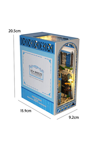 Choice TC18 Bookshelf Set Wooden Miniature Dollhouse Micro Assembly Building Model 3D Puzzle Bookshelf Room