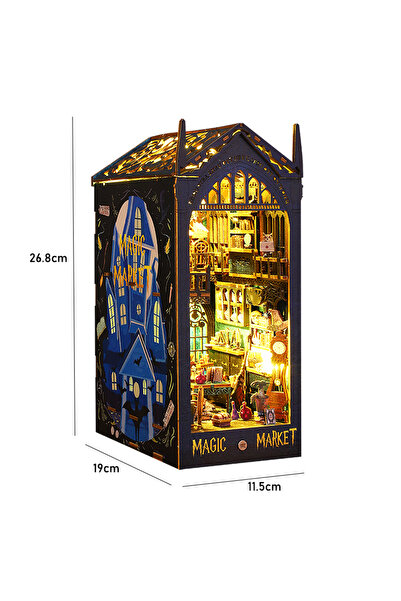 Choice مجموعة رفوف كتب JTSL-09-A، نموذج بناء مصغر خشبي لمنزل دمية، نموذج ثلاثي الأبعاد، رف كتب