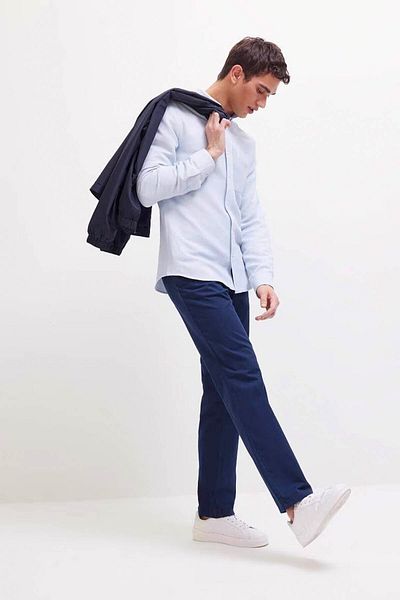 DeFacto Ανδρικό παντελόνι Navy Blue D7349ax/nv256
