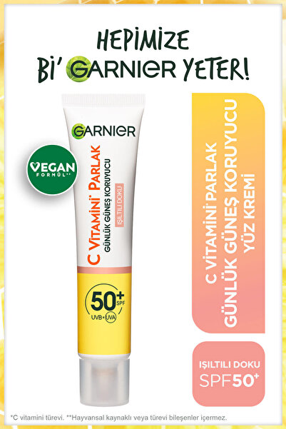 Garnier C Vitamini Parlak Günlük UV Korumalı Güneş Yüz Kremi Işıltılı Doku SP...