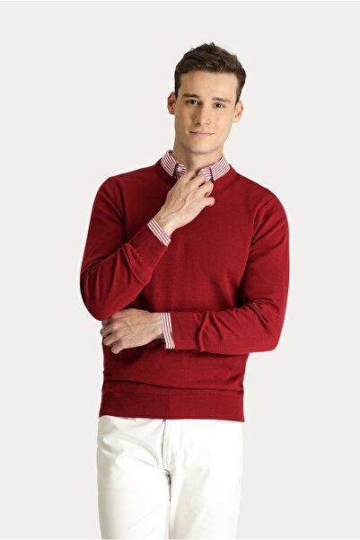 Kiğılı Crew Neck Slim Fit Slim Fit Cotton Knitwear Sweater