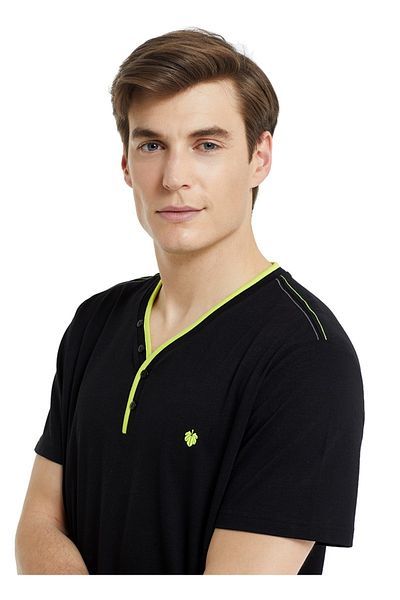 Blackspade 30881 Men's Short Sleeve Black Pajama Set